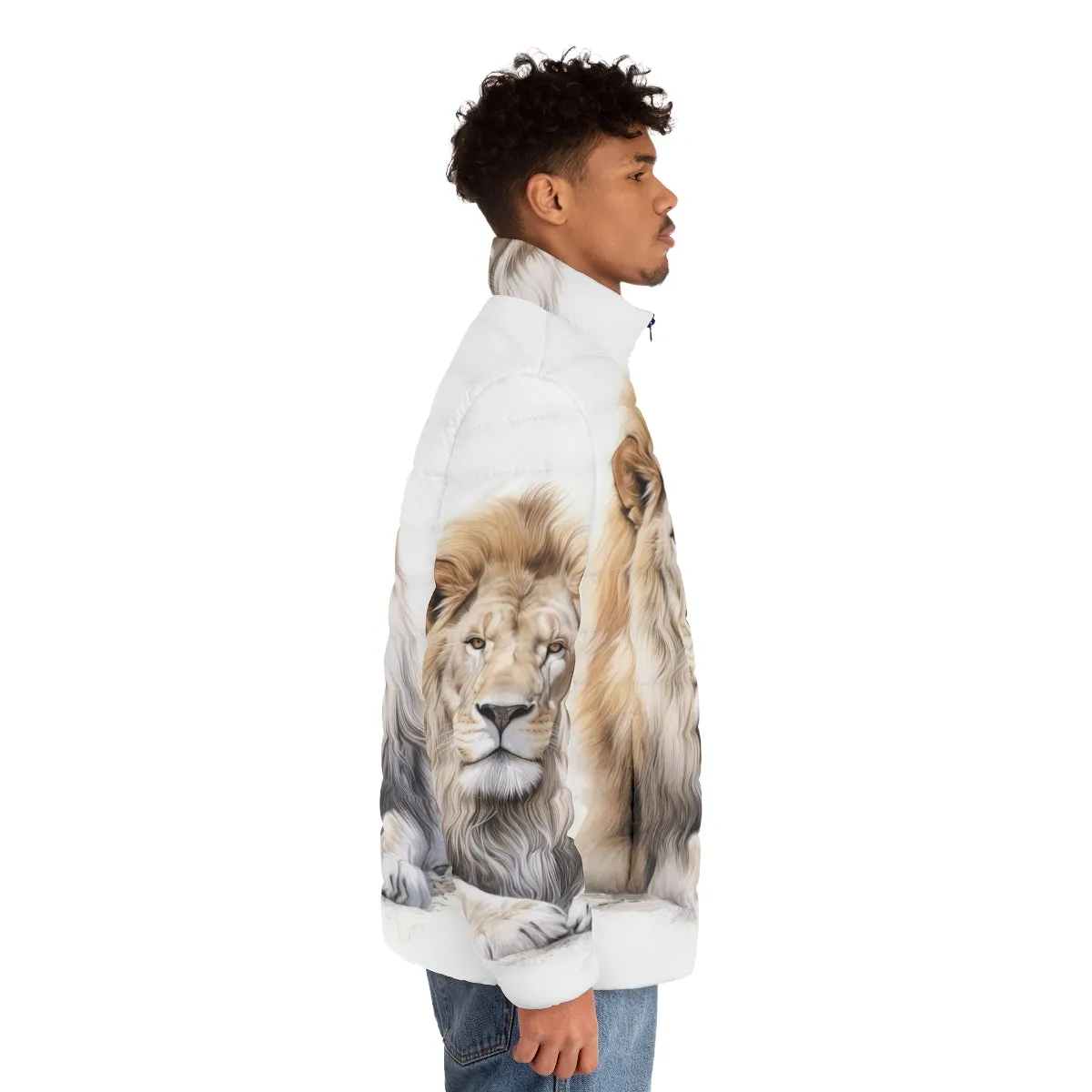 African Lion Puffer Jacket | Wildlife Nature Designs