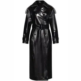 Genuine Leather Trench Coat for Women Classic & Elegant